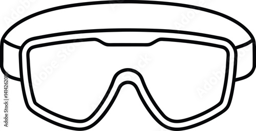 Safety Goggles Icon Vector | Protective Eyewear for Work & Safety Line Symbol