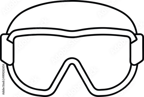 Safety Goggles Icon Vector | Protective Eyewear for Work & Safety Line Symbol