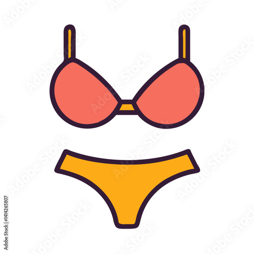 Bikini Set with Bra and Bottom Icon Design