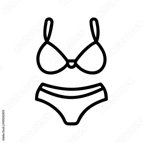 Bikini Set with Bra and Bottom Icon Design