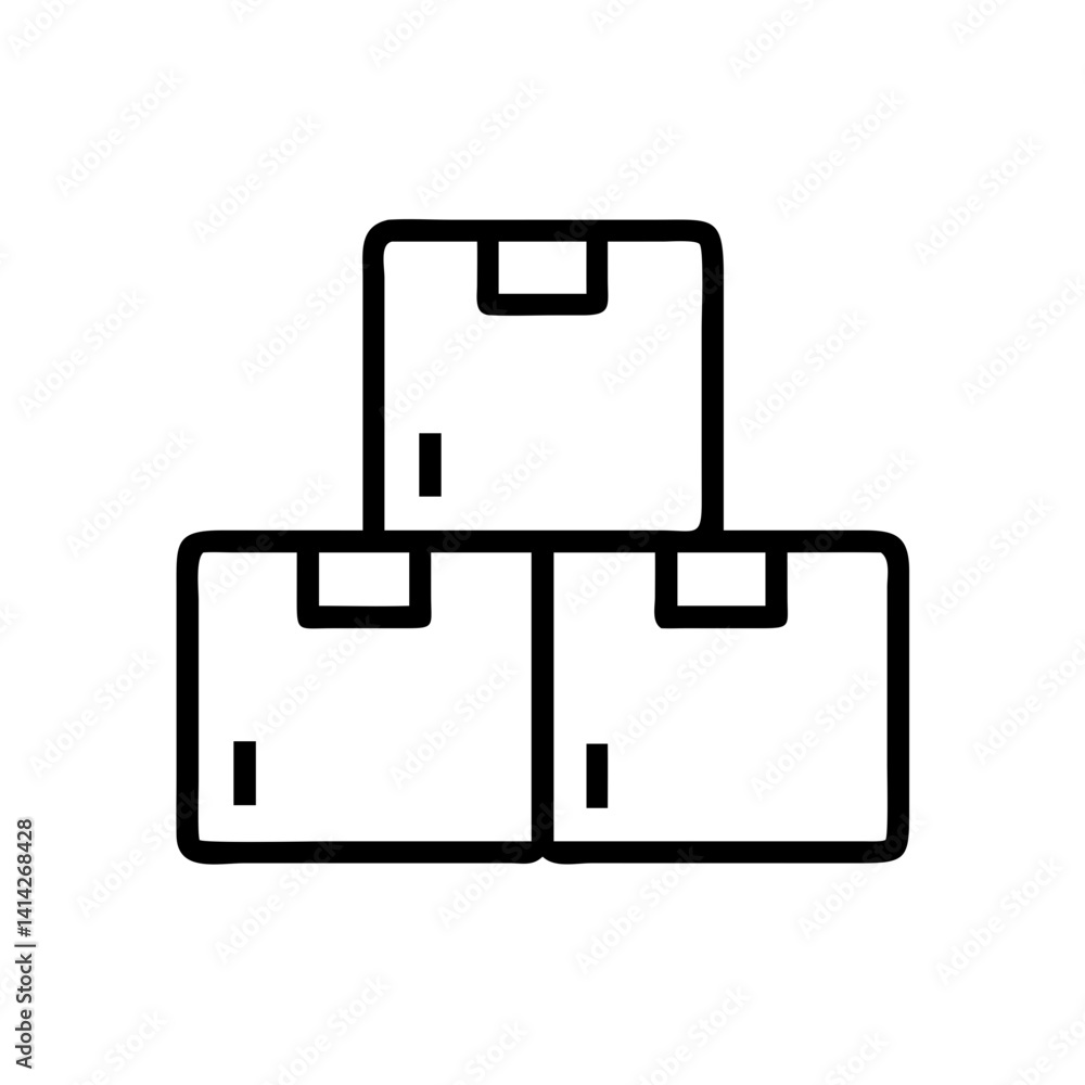 Boxes Arranged for Inventory Management Icon Design Boxes Arranged for Inventory Management Icon Design