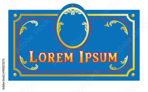 Vector de plantilla de borde de estilo Fileteado Porteno con adornos floridos y tipografia.