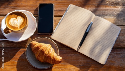 Cup of freshly brewed coffee cafe morning