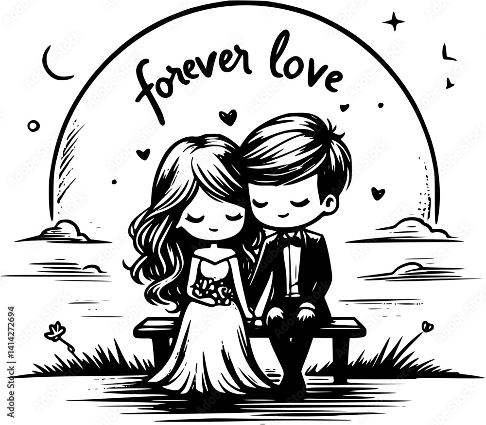 Wedding Vector Art Love Cartoon Vector Romantic Cartoon Vector Vector Graphics