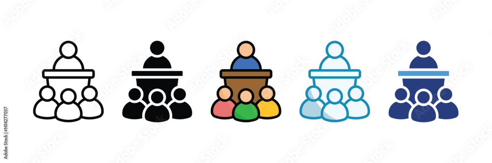 Public Speaking Icon Set Multiple Style Collection Public Speaking Icon Set Multiple Style Collection