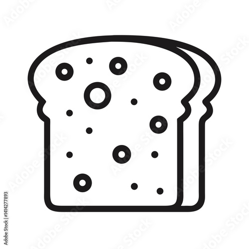 Bread Slice with Air Bubbles Icon Design