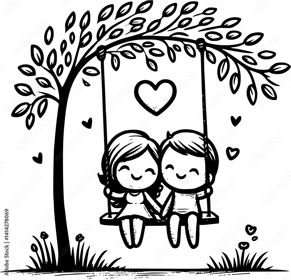 Wedding Dance Honeymoon Vibes Couple Sketch Vector Graphics
