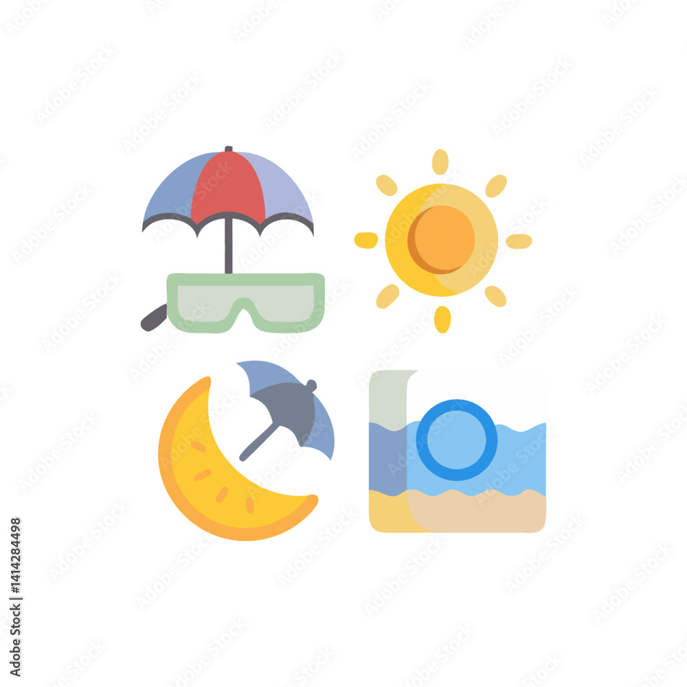 summer beach icon summer beach icon