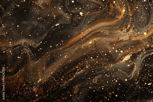 Sharp Picture of Abstract Brown Background with Gold Glitter