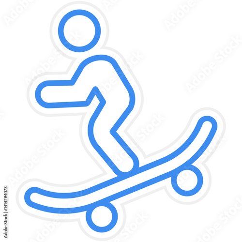 Skateboarding icon style