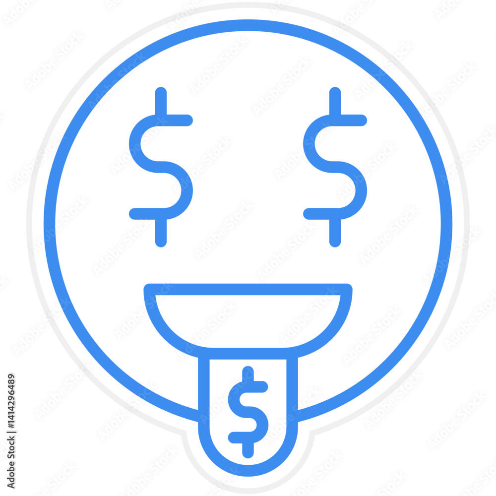 Obraz premium Money-Mouth Face icon style