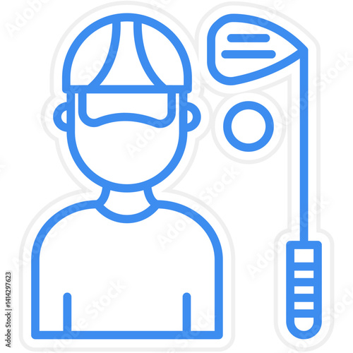 Golf Player Male icon style