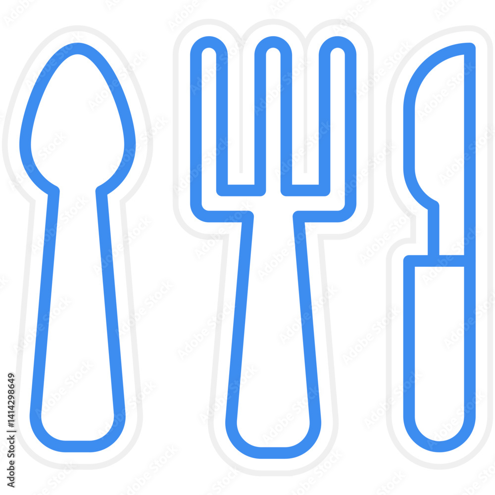 Fototapeta premium Cutlery icon style