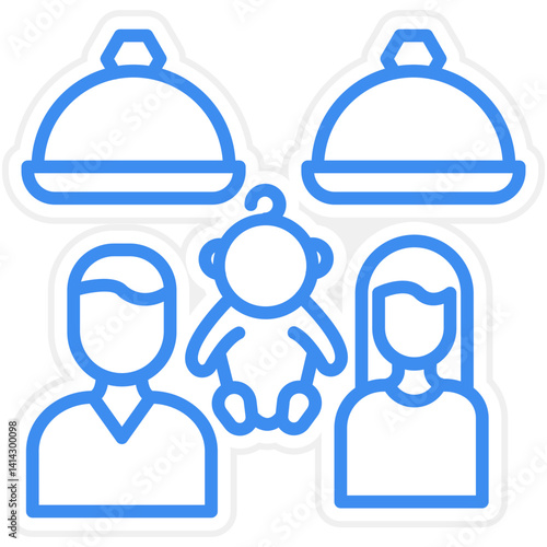 Family Meal icon style