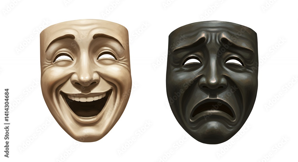 Contrast masks emotions joy sadness Contrast masks emotions joy sadness