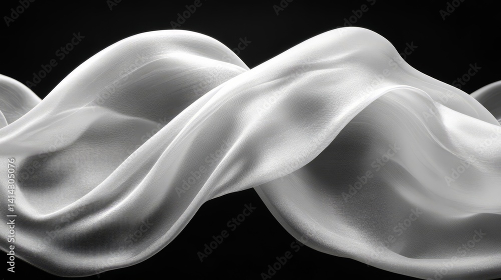 Fluid Fabric: Capturing the elegant drape of soft, flowing fabric against a dark background. A dynamic composition of curves and shadows evokes a sense of ethereal grace and gentle movement. Fluid Fabric: Capturing the elegant drape of soft, flowing fabric against a dark background. A dynamic composition of curves and shadows evokes a sense of ethereal grace and gentle movement.