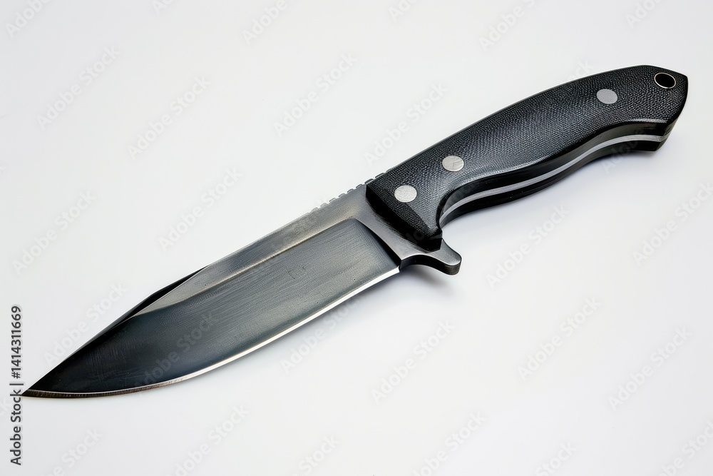 A beautifully crafted knife resting elegantly on a smooth surface showcasing its high-quality design isolated on transparent background A beautifully crafted knife resting elegantly on a smooth surface showcasing its high-quality design isolated on transparent background