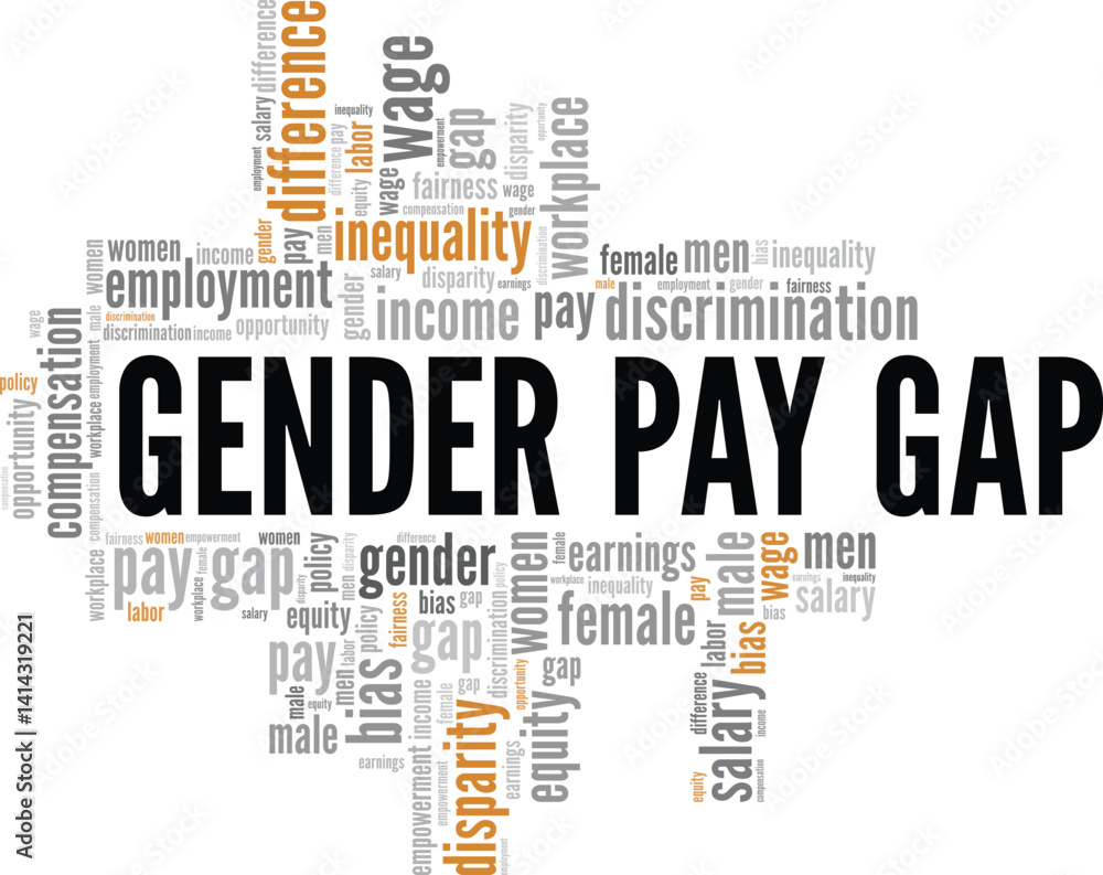 Fototapeta premium Gender Pay Gap word cloud conceptual design isolated on white background.