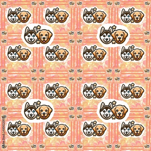 pattern with a dog