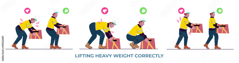 Manual handling, Carrying lifting heavy loads boxes, Weight handling , Ergonomic safety, Hand drawn posture correction infographics 2D Perfect for Animation Manual handling, Carrying lifting heavy loads boxes, Weight handling , Ergonomic safety, Hand drawn posture correction infographics 2D Perfect for Animation