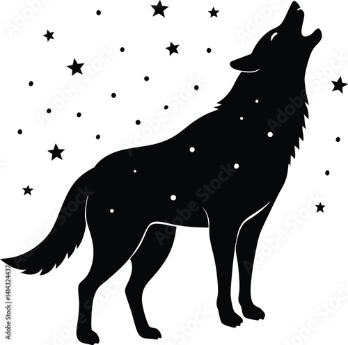 wolf howling at the moon