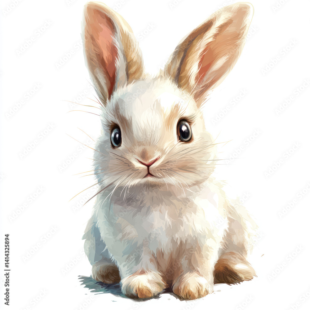 Obraz premium white rabbit on white background