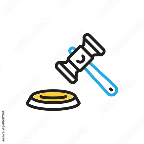 Multi color icon for  lawsuit