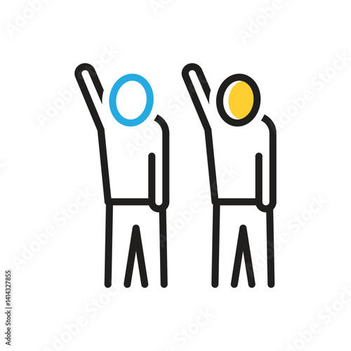 Multi color icon for  participate