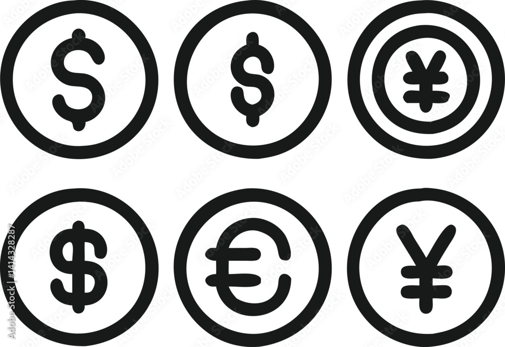 A clean and modern graphic displaying the currency symbols for the Euro, US Dollar, British Pound, and Japanese Yen. A clean and modern graphic displaying the currency symbols for the Euro, US Dollar, British Pound, and Japanese Yen.