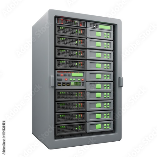 3D cartoon data server isometric view