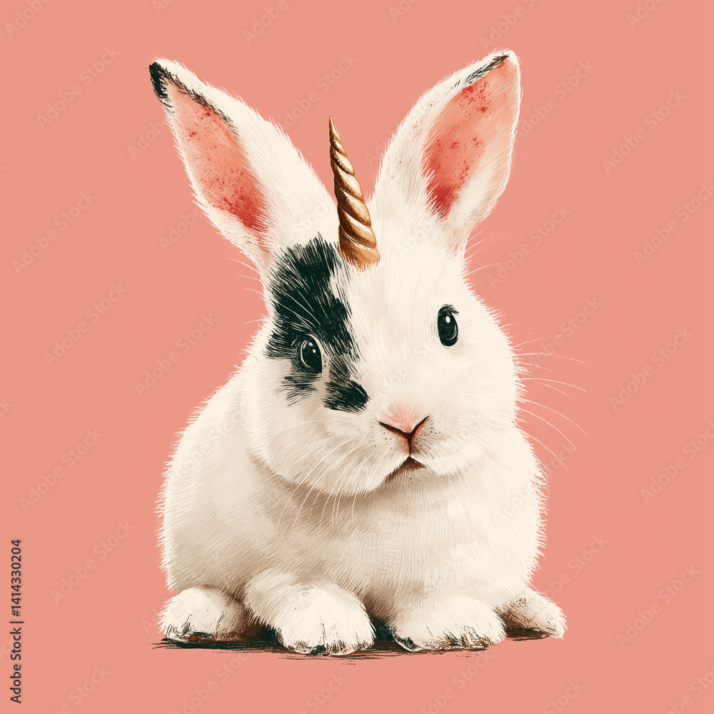 Obraz premium Cute bunny unicorn