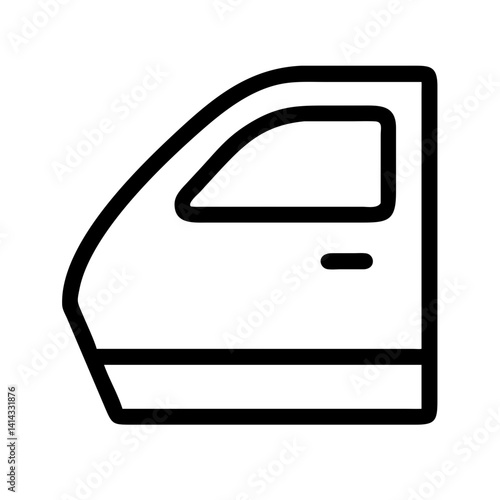Car Door Panel in Side View Icon Design