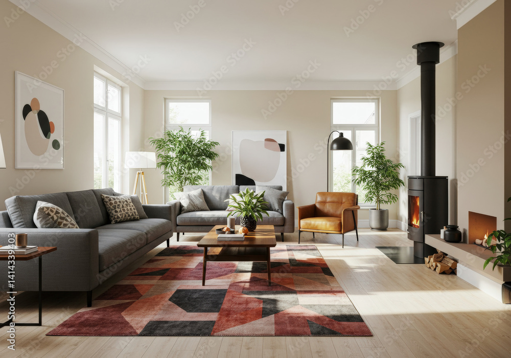 Fototapeta premium Modern Living Room Interior