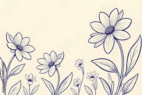 Daisy Flowers Line Art