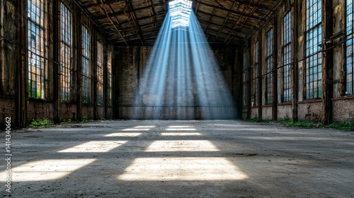 Sunbeams in Abandoned Industrial Building