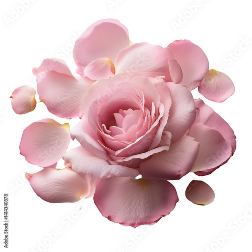 Wallpaper Mural Elegant Pink Rose with Petals on a Soft Background for Floral Arrangements on transparent background Torontodigital.ca