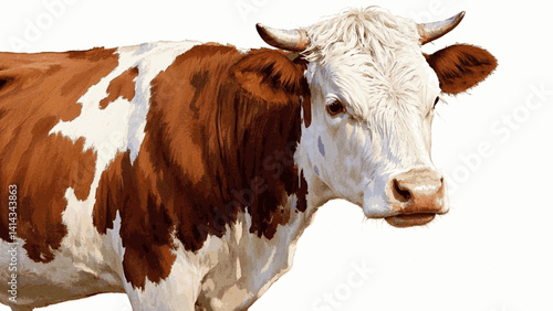Pastel pasture cow isolated watercolor vector illustration svg   