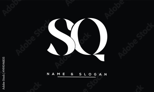 Obraz na płótnie SQ, QS Abstract Letters Logo Monogram w salonie