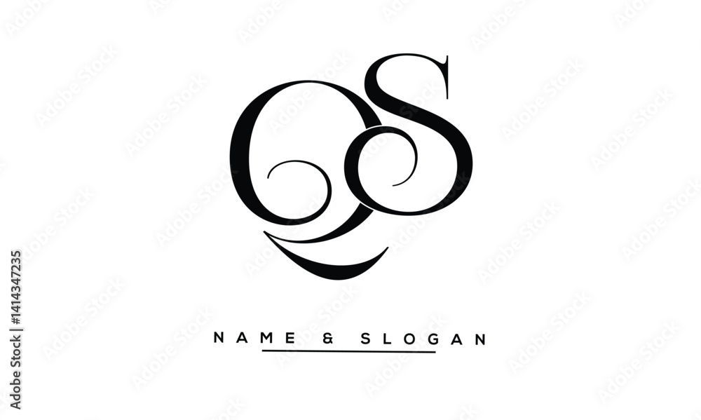 SQ, QS Abstract Letters Logo Monogram