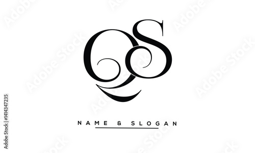 SQ, QS Abstract Letters Logo Monogram