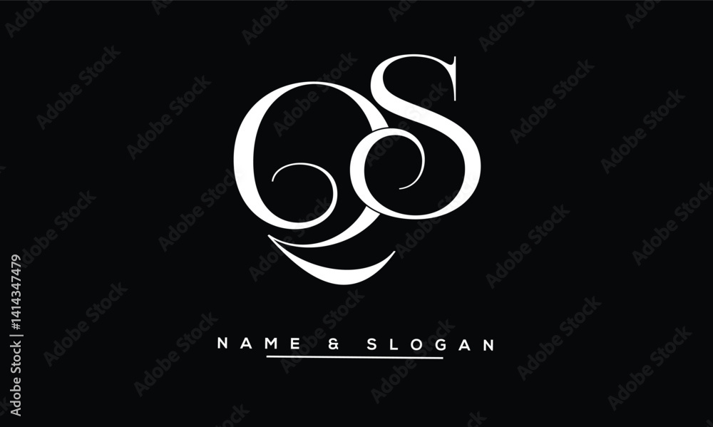 SQ, QS Abstract Letters Logo Monogram