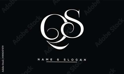 Obraz na płótnie SQ, QS Abstract Letters Logo Monogram w salonie