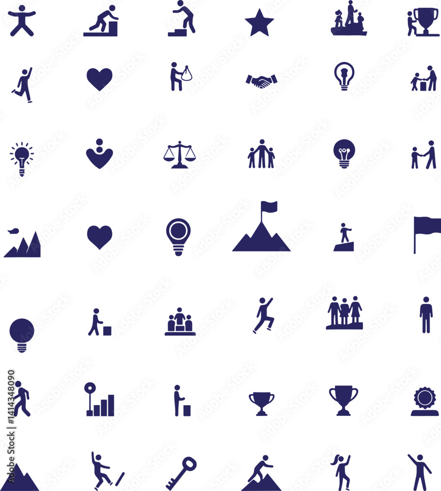 Fototapeta premium Team work icons set. representing success, teamwork, and growth icon. Vector Illustration