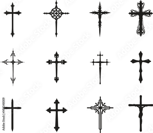 Variety of Cross icons set. cross designs icon. vector illustration