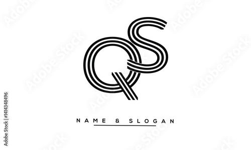 Obraz na płótnie SQ, QS Abstract Letters Logo Monogram w salonie