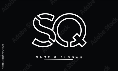 Obraz na płótnie SQ, QS Abstract Letters Logo Monogram w salonie