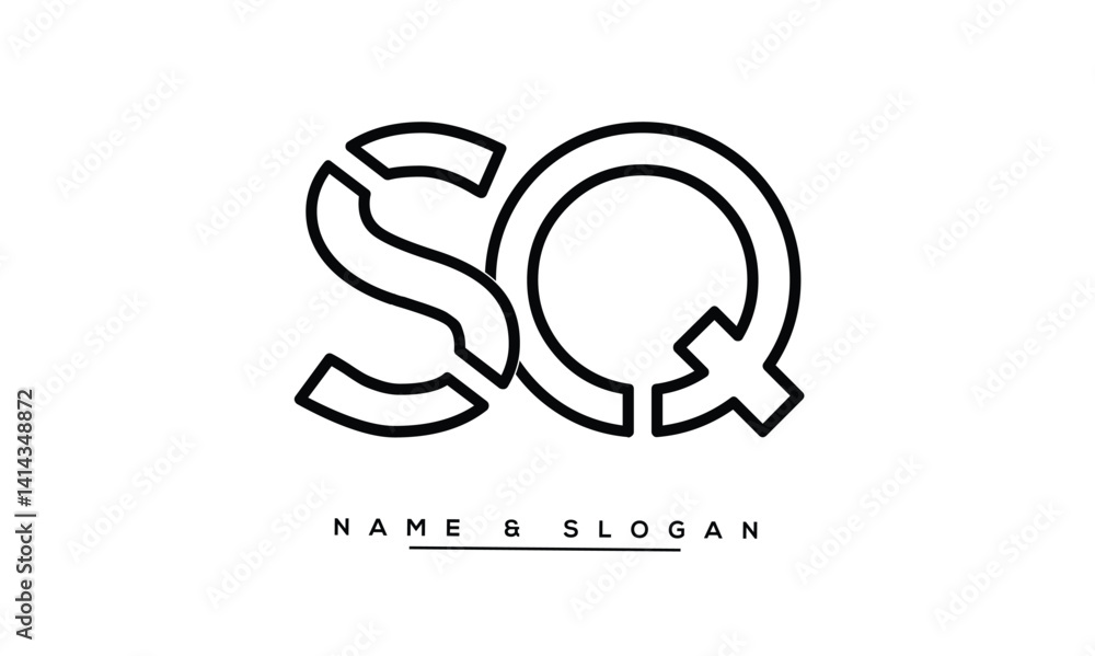 SQ, QS Abstract Letters Logo Monogram