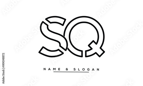 Obraz na płótnie SQ, QS Abstract Letters Logo Monogram w salonie