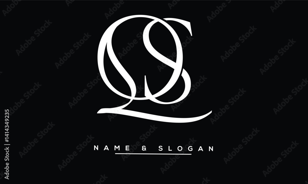 SQ, QS Abstract Letters Logo Monogram