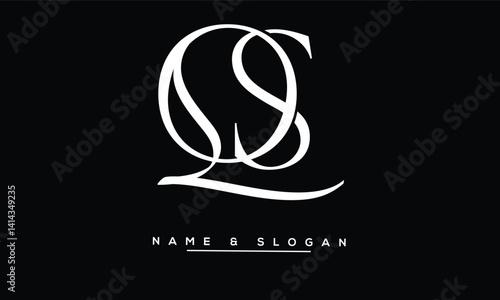 Obraz na płótnie SQ, QS Abstract Letters Logo Monogram w salonie